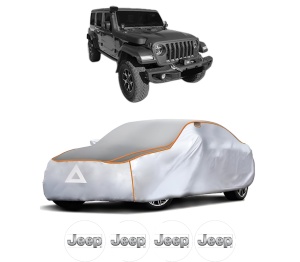 Husa Prelata Antigrindina Auto JEEP WRANGLER IV (JL) din 2017-2021, Protectie auto contra intemperiilor la grindina, Waterproof, 4x Stickere auto JEEP - Img 2