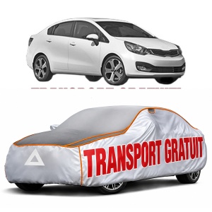 Husa Prelata Antigrindina Auto KIA RIO III Saloon (UB) din 2011-2017, Protectie auto contra intemperiilor la grindina, Waterproof, 4x Stickere auto KIA
