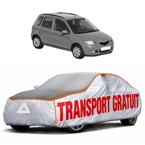 Husa Prelata Antigrindina Auto MAZDA 2 (DY) din 2003-2007, Protectie auto contra intemperiilor la grindina, Waterproof, 4x Stickere auto MAZDA