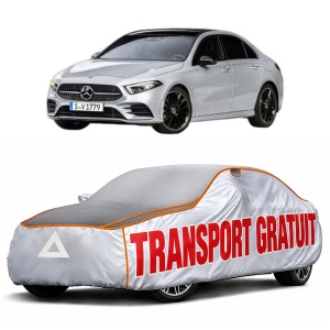 Husa Prelata Antigrindina Auto MERCEDES-BENZ A-CLASS Saloon (V177) din 2018-2022, Protectie auto contra intemperiilor la grindina, Waterproof, 4x Stickere auto MERCEDES-BENZ
