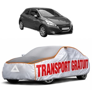 Husa Prelata Antigrindina Auto PEUGEOT 208 Hatchback Van (CR_) din 2013-2019, Protectie auto contra intemperiilor la grindina, Waterproof, 4x Stickere auto PEUGEOT