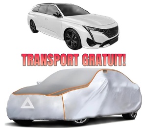 Husa Prelata Antigrindina Auto PEUGEOT 308 SW III (FC_, FJ_, FR_, F4_, FN_) din 2021-2023, Protectie auto contra intemperiilor la grindina, Waterproof, 4x Stickere auto PEUGEOT