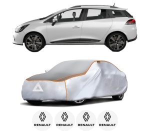 Husa Prelata Antigrindina Auto RENAULT CLIO IV Estate Van (KH_) din 2014-2021, Protectie auto contra intemperiilor la grindina, Waterproof, 4x Stickere auto RENAULT - Img 2