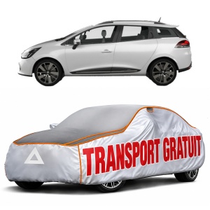 Husa Prelata Antigrindina Auto RENAULT CLIO IV Estate Van (KH_) din 2014-2021, Protectie auto contra intemperiilor la grindina, Waterproof, 4x Stickere auto RENAULT