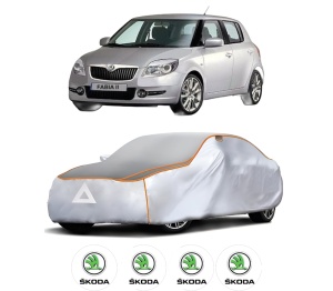 Husa Prelata Antigrindina Auto SKODA FABIA II (542) din 2006-2014, Protectie auto contra intemperiilor la grindina, Waterproof, 4x Stickere auto SKODA - Img 2