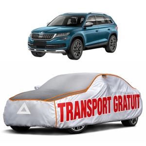 Husa Prelata Antigrindina Auto SKODA KODIAQ I (NS6, NS7, NV7) din 2016-2021, Protectie auto contra intemperiilor la grindina, Waterproof, 4x Stickere auto SKODA