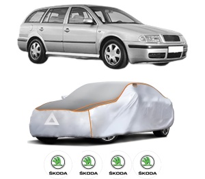 Husa Prelata Antigrindina Auto SKODA Octavia I Combi (1U5) din 1998-2010, Protectie auto contra intemperiilor la grindina, Waterproof, 4x Stickere auto SKODA - Img 2