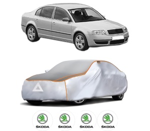 Husa Prelata Antigrindina Auto SKODA SUPERB I (3U4) din 2001-2008, Protectie auto contra intemperiilor la grindina, Waterproof, 4x Stickere auto SKODA - Img 2