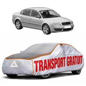 Husa Prelata Antigrindina Auto SKODA SUPERB I (3U4) din 2001-2008, Protectie auto contra intemperiilor la grindina, Waterproof, 4x Stickere auto SKODA