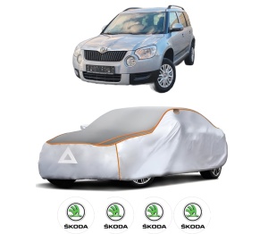 Husa Prelata Antigrindina Auto SKODA YETI (5L) din 2009-2017, Protectie auto contra intemperiilor la grindina, Waterproof, 4x Stickere auto SKODA - Img 2