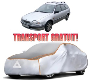 Husa Prelata Antigrindina Auto TOYOTA COROLLA Estate Van (_E11_) din 2000-2001, Protectie auto contra intemperiilor la grindina, Waterproof, 4x Stickere auto TOYOTA