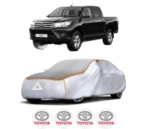 Husa Prelata Antigrindina Auto TOYOTA HILUX VIII Pickup (_N1_) din 2015-2020, Protectie auto contra intemperiilor la grindina, Waterproof, 4x Stickere auto TOYOTA - Img 2