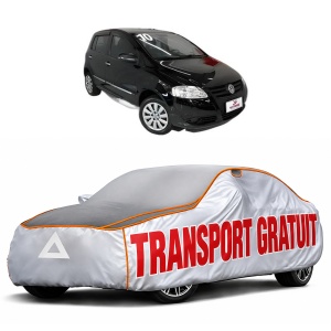 Husa Prelata Antigrindina Auto Volskwagen FOX Van (5Z1) din 2010-2011, Protectie auto contra intemperiilor la grindina, Waterproof, 4x Stickere auto Volskwagen