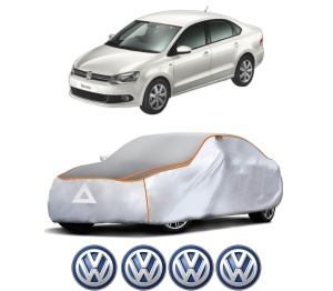 Husa Prelata Antigrindina Auto Volskwagen POLO V Saloon (602, 604, 612, 614) din 2010-2022, Protectie auto contra intemperiilor la grindina, Waterproof, 4x Stickere auto Volskwagen - Img 2