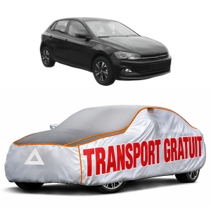 Husa Prelata Antigrindina Auto Volskwagen POLO VI (AW1, BZ1, AE1) din 2017-2021, Protectie auto contra intemperiilor la grindina, Waterproof, 4x Stickere auto Volskwagen