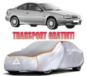 Husa Prelata Antigrindina Auto VOLVO C70 I Coupe (872) din 1997-2002, Protectie auto contra intemperiilor la grindina, Waterproof, 4x Stickere auto VOLVO