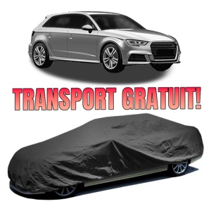 Husa prelata auto pentru AUDI A3 Sportback (8YA, 8YF) 2019, culoare negru, material textil impermeabil, rezistanta la intemperii praf UV, CARPASSION Husa Protectie