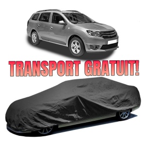 Husa prelata auto pentru DACIA LOGAN MCV II 2013, culoare negru, material textil impermeabil, rezistanta la intemperii praf UV, CARPASSION Husa Protectie