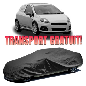Husa prelata auto pentru FIAT GRANDE PUNTO Van (199_) 2006 - 2013, culoare negru, material textil impermeabil, rezistanta la intemperii praf UV, CARPASSION Husa Protectie