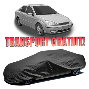 Husa prelata auto pentru FORD FOCUS I Saloon (DFW) 1999 - 2005, culoare negru, material textil impermeabil, rezistanta la intemperii praf UV, CARPASSION Husa Protectie