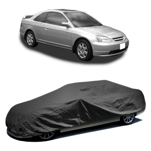 Husa prelata auto pentru HONDA CIVIC VII Coupe (EM2) 2001 - 2005, culoare negru, material textil impermeabil, rezistanta la intemperii praf UV, CARPASSION Husa Protectie - Img 2