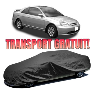 Husa prelata auto pentru HONDA CIVIC VII Coupe (EM2) 2001 - 2005, culoare negru, material textil impermeabil, rezistanta la intemperii praf UV, CARPASSION Husa Protectie