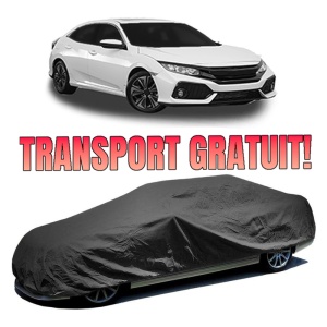 Husa prelata auto pentru HONDA CIVIC XI Saloon (FE) 2021, culoare negru, material textil impermeabil, rezistanta la intemperii praf UV, CARPASSION Husa Protectie