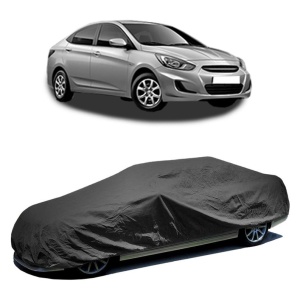 Husa prelata auto pentru HYUNDAI ACCENT IV Saloon (RB) 2010 - 2017, culoare negru, material textil impermeabil, rezistanta la intemperii praf UV, CARPASSION Husa Protectie - Img 2