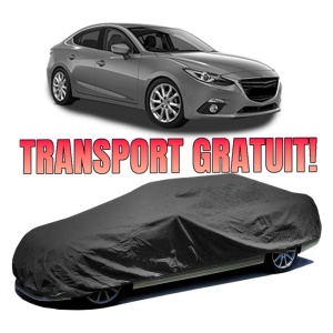 Husa prelata auto pentru MAZDA 3 Saloon (BM_, BN_) 2013 - 2019, culoare negru, material textil impermeabil, rezistanta la intemperii praf UV, CARPASSION Husa Protectie