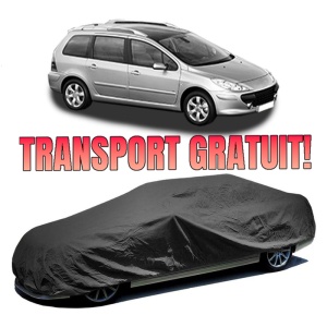 Husa prelata auto pentru PEUGEOT 307 SW (3H) 2002 - 2009, culoare negru, material textil impermeabil, rezistanta la intemperii praf UV, CARPASSION Husa Protectie