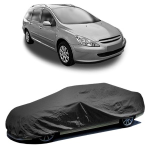 Husa prelata auto pentru PEUGEOT 307 SW Estate Van (3E_, 3H_) 2003 - 2009, culoare negru, material textil impermeabil, rezistanta la intemperii praf UV, CARPASSION Husa Protectie - Img 2