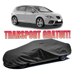Husa prelata auto pentru SEAT LEON (1P1) 2005 - 2013, culoare negru, material textil impermeabil, rezistanta la intemperii praf UV, CARPASSION Husa Protectie