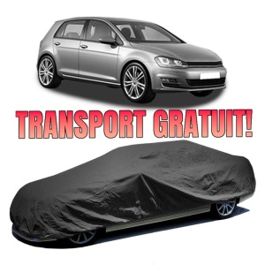 Husa prelata auto pentru Volkswagen Golf VII (5G1, BQ1, BE1, BE2) 2012 - 2021, culoare negru, material textil impermeabil, rezistanta la intemperii praf UV, CARPASSION Husa Protectie