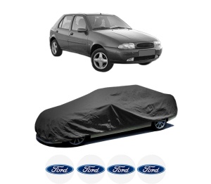 Husa tip prelata auto FORD FIESTA Box Body/MPV (J5_, J3_) din 1996-2003, Culoare Negru, material textil impermeabil, rezistanta la intemperii praf UV, CARPASSION Husa Protectie, 4 Stickere auto cu FORD - Img 2