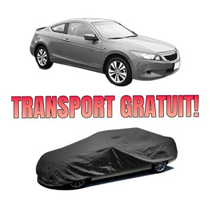 Husa tip prelata auto HONDA ACCORD VIII (CP) din 2008-2012, Culoare Negru, material textil impermeabil, rezistanta la intemperii praf UV, CARPASSION Husa Protectie, 4 Stickere auto cu HONDA