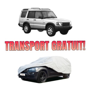 Husa tip prelata auto LAND ROVER DISCOVERY III (L319) din 2004-2009, Culoare Gri, material textil impermeabil, rezistanta la intemperii praf UV, CARPASSION Husa Protectie, 4 Stickere auto cu LAND ROVER