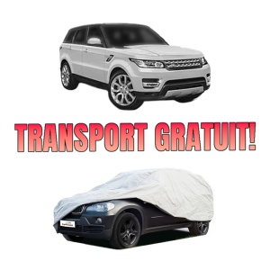 Husa tip prelata auto LAND ROVER DISCOVERY SPORT VAN (L550) din 2014-2017, Culoare Gri, material textil impermeabil, rezistanta la intemperii praf UV, CARPASSION Husa Protectie, 4 Stickere auto cu LAND ROVER