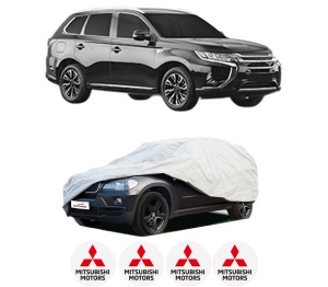 Husa tip prelata auto MITSUBISHI OUTLANDER III Van (GF_W, GG_W) din 2013-2018, Culoare Gri, material textil impermeabil, rezistanta la intemperii praf UV, CARPASSION Husa Protectie, 4 Stickere auto cu MITSUBISHI - Img 2