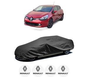 Husa tip prelata auto RENAULT CLIO IV Hatchback Van (BH_) din 2014-2021, Culoare Negru, material textil impermeabil, rezistanta la intemperii praf UV, CARPASSION Husa Protectie, 4 Stickere auto cu RENAULT - Img 2