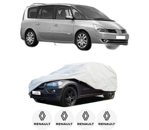Husa tip prelata auto RENAULT ESPACE IV (JK0/1_) din 2002-2015, Culoare Gri, material textil impermeabil, rezistanta la intemperii praf UV, CARPASSION Husa Protectie, 4 Stickere auto cu RENAULT - Img 2