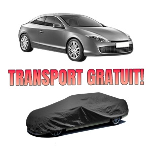 Husa tip prelata auto RENAULT LAGUNA Coupe (DT0/1) din 2008-2015, Culoare Negru, material textil impermeabil, rezistanta la intemperii praf UV, CARPASSION Husa Protectie, 4 Stickere auto cu RENAULT