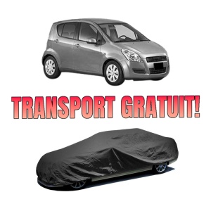 Husa tip prelata auto SUZUKI SPLASH (EX) din 2008-2012, Culoare Negru, material textil impermeabil, rezistanta la intemperii praf UV, CARPASSION Husa Protectie, 4 Stickere auto cu SUZUKI