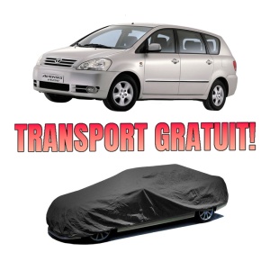 Husa tip prelata auto TOYOTA AVENSIS VERSO (_M2_) din 2001-2010, Culoare Negru, material textil impermeabil, rezistanta la intemperii praf UV, CARPASSION Husa Protectie, 4 Stickere auto cu TOYOTA