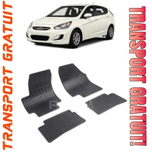 Hyundai Accent, Hatchback, fabricat din 2006 - 2010, set covorase auto dedicate, din cauciuc 100% Premium