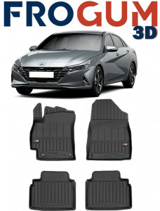 Hyundai Elantra VII, Din 2021 - Prezent , Set Covorase Auto Tip Tavita Premium 3D, din cauciuc accesorii pentru autoturismul tau - masina v169524
