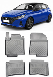 Hyundai I20 III Din 10.2020 - Prezent, Hatchback , Set Covorase Auto Tip Tavita Premium 3D, din cauciuc accesorii pentru autoturismul tau - masina v163391