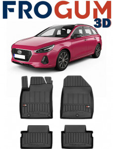Hyundai I30 III, Combi, Din 02.2017 - Prezent , Set Covorase Auto Tip Tavita Premium 3D, din cauciuc accesorii pentru autoturismul tau - masina v170651