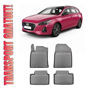 Hyundai I30 III, Combi, Din 02.2017 - Prezent , Set Covorase Auto Tip Tavita Premium 3D, din cauciuc