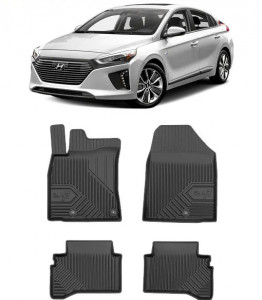 Hyundai Ioniq Elektro Din 10.2016 - 06.2022, Hatchback , Set Covorase Auto Tip Tavita Premium 3D, din cauciuc accesorii pentru autoturismul tau - masina v168695
