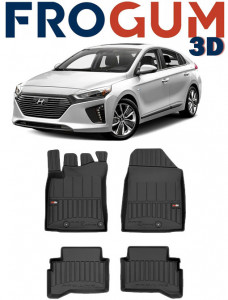 Hyundai Ioniq Elektro, Hatchback, Din 10.2016 - 06.2022, Set Covorase Auto Tip Tavita Premium 3D, din cauciuc accesorii pentru autoturismul tau - masina v170564